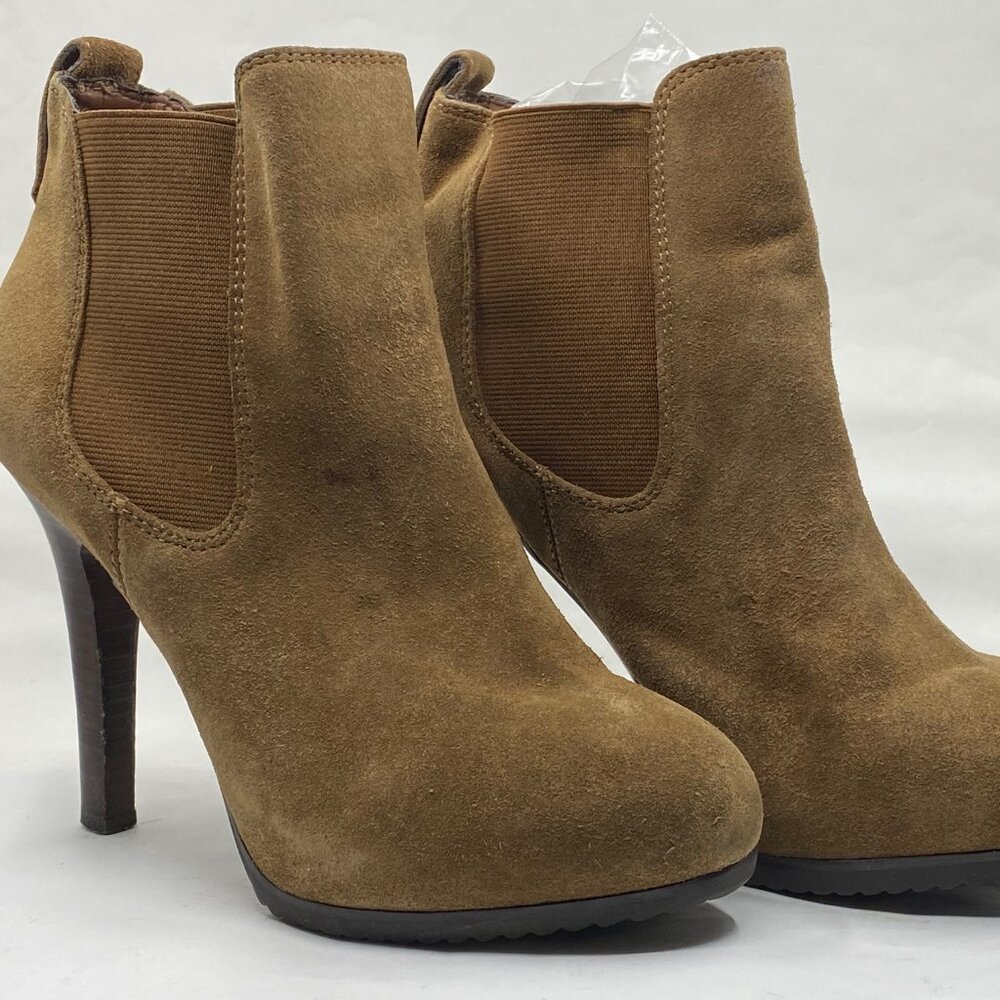 Jessica Simpson Tan Suede Heel Ankle Booties size 7.5